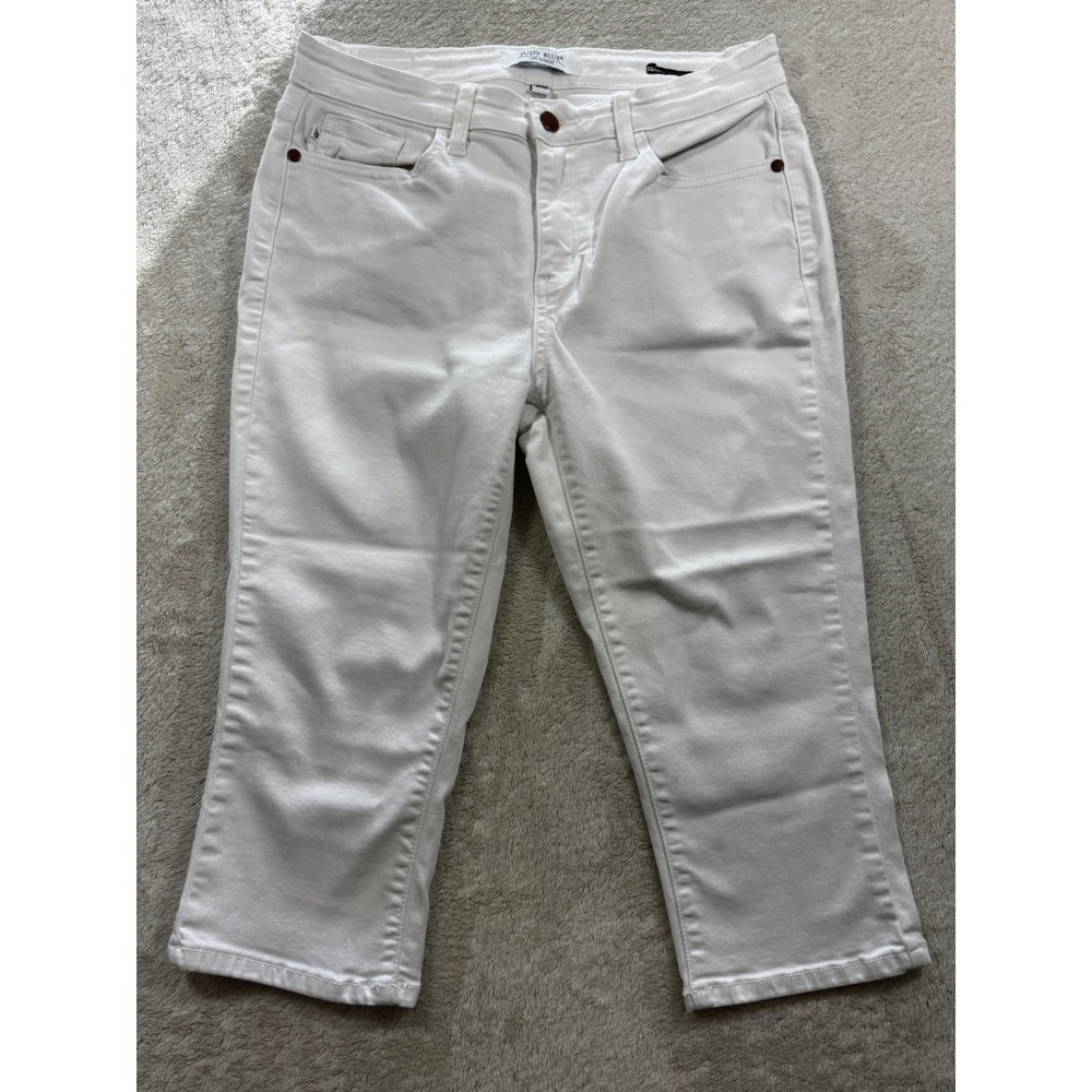 Judy Blue Womens Skinny Capri Stretch White‎ Denim Jeans 7/28 Meas: 29x17.5